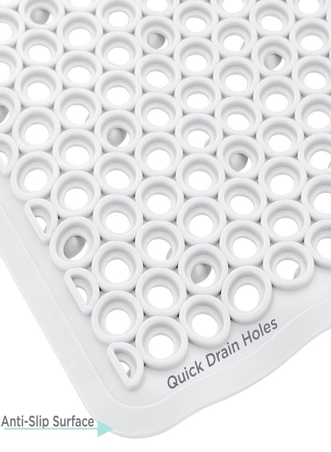Bath Bliss Self-Draining Bathmat | Bathroom Tub and Shower Bath Mat | Anti-Slip Surface | Suction Cup Base | PVC Non Slip| Quick Dry | White - Image 5