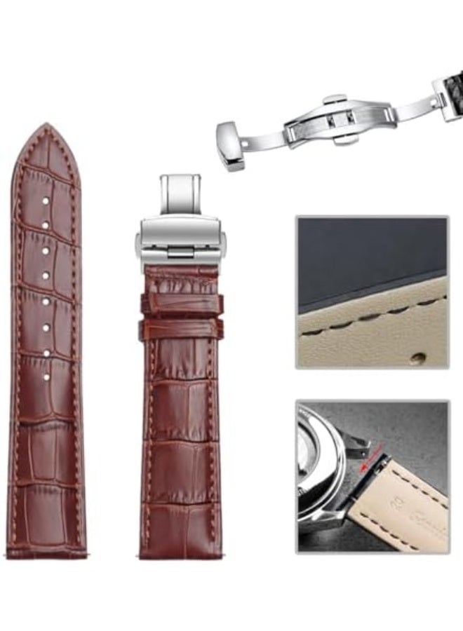 Genuine Leather Alligator Grain Watch Band Women Men Quick Release Bands Vintage Classic Wristbands Replacement Strap for 18mm 19mm 20mm 21mm 22mm 24mm - Image 2