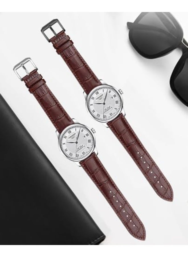 Genuine Leather Alligator Grain Watch Band Women Men Quick Release Bands Vintage Classic Wristbands Replacement Strap for 18mm 19mm 20mm 21mm 22mm 24mm - Image 3
