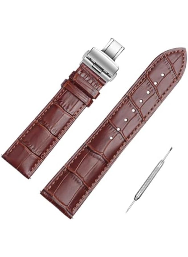 Genuine Leather Alligator Grain Watch Band Women Men Quick Release Bands Vintage Classic Wristbands Replacement Strap for 18mm 19mm 20mm 21mm 22mm 24mm - Image 1