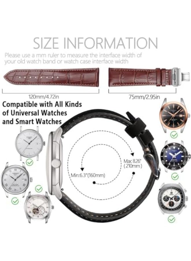 Genuine Leather Alligator Grain Watch Band Women Men Quick Release Bands Vintage Classic Wristbands Replacement Strap for 18mm 19mm 20mm 21mm 22mm 24mm - Image 5