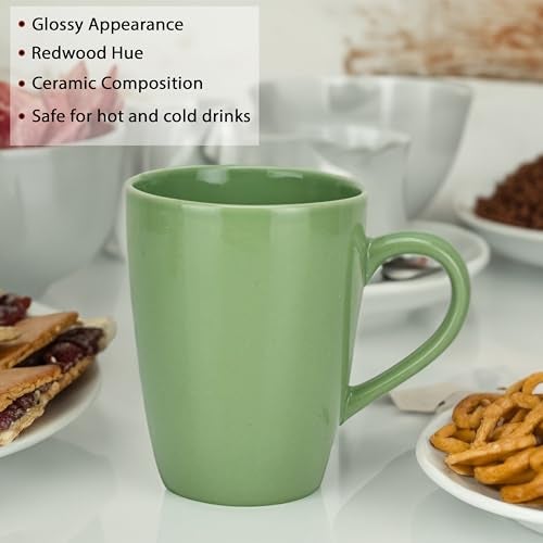 CRAF10 Exquisite Solid Ceramic Coffee Mugs - Asparagus Green Color,Microwave Safe- 340ml Capacity, Dishwasher & Freezer Safe - Image 5