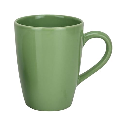 CRAF10 Exquisite Solid Ceramic Coffee Mugs - Asparagus Green Color,Microwave Safe- 340ml Capacity, Dishwasher & Freezer Safe - Image 1