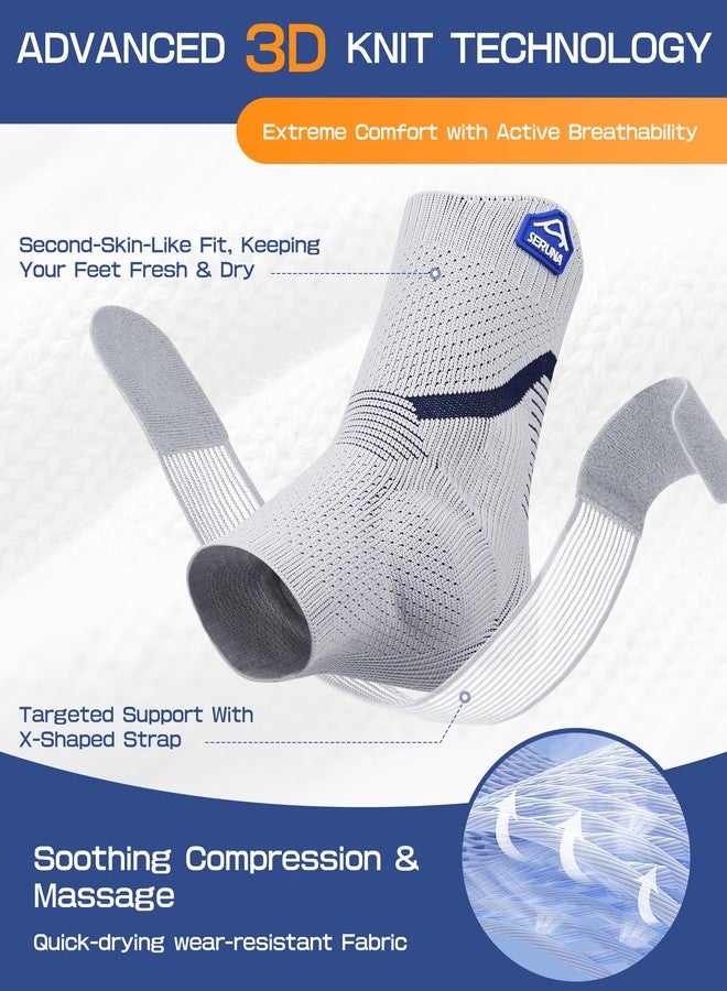 JAPSERUNA Ankle Brace for Women Men with Gel Pad 3D Knit-Ankle Compression Sleeve and Adjustable Strap, Ankle Support wrap for Sprain, Sports, Volleyball, Pain Relief, Swelling - Image 3