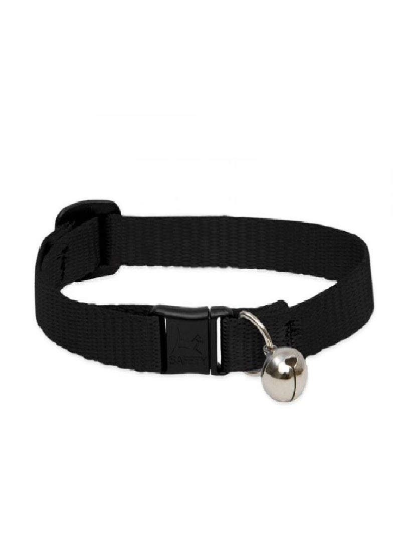 Basic Solids Safety Cat Collar with Bell Black