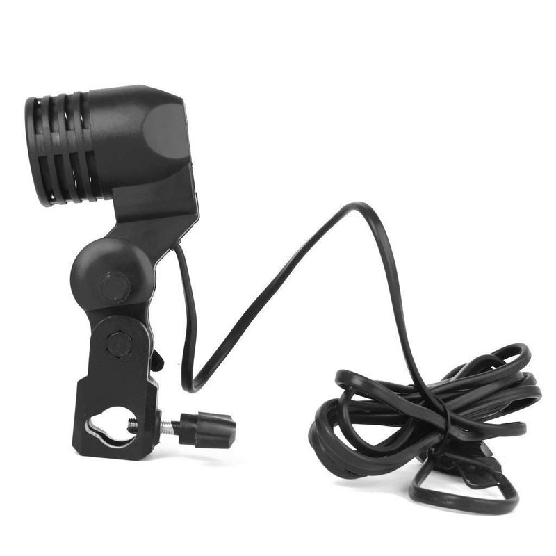 SHOPEE مصباح ضوء التصوير لمبة حامل فردي مقبس E27 قاعدة استوديو قابس الاتحاد الأوروبي، أسود، عبوة من 1 - Image 3