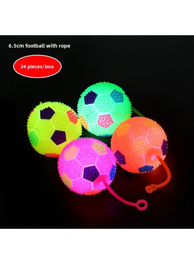 Loquat With Rope Luminous Massage Ball With Rope Volleyball With Rope Football Children's Educational Toys Night Market Stall Manufacturers Wholesale-Color:6.5 Rope Football - Image 1
