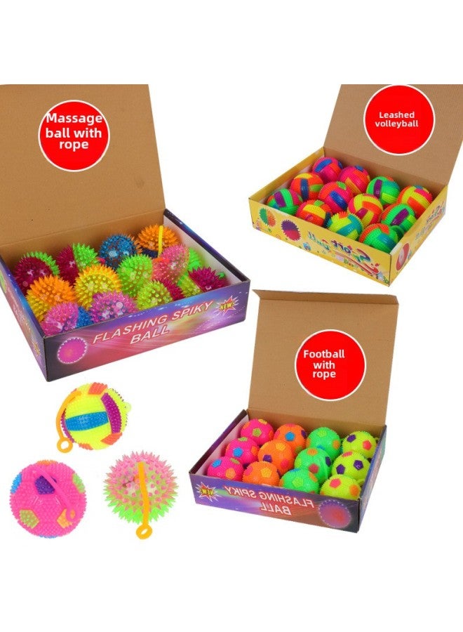 Loquat With Rope Luminous Massage Ball With Rope Volleyball With Rope Football Children's Educational Toys Night Market Stall Manufacturers Wholesale-Color:6.5 Rope Football - Image 4