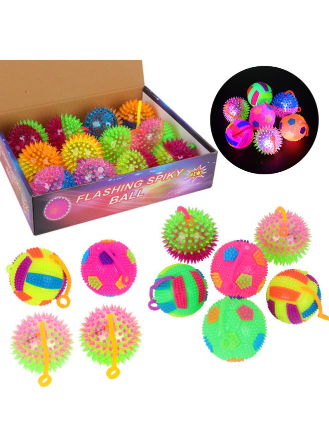 Loquat With Rope Luminous Massage Ball With Rope Volleyball With Rope Football Children's Educational Toys Night Market Stall Manufacturers Wholesale-Color:6.5 Rope Football - Image 2