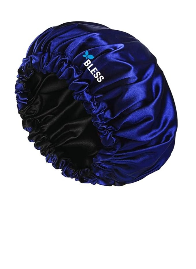 Bless Black Satin Bonnet – Standard Size, Soft & Breathable Hair Protection Cap for Sleeping, Anti-Frizz, Comfortable Fit for Natural, Curly & Braided Hair  - Image 1