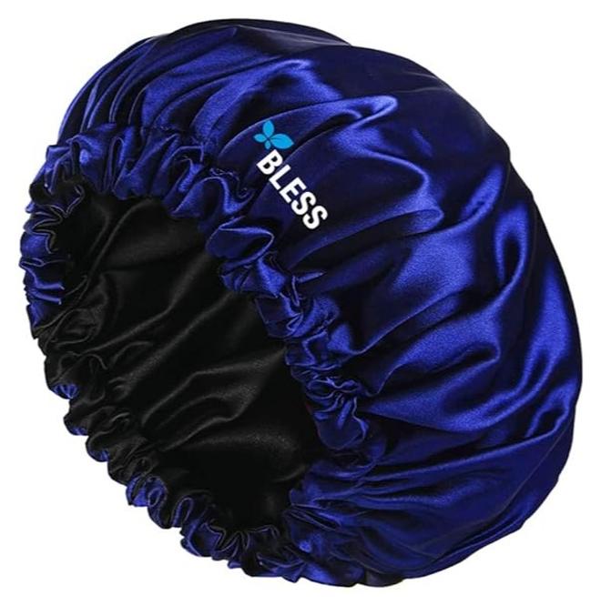 Bless Black Satin Bonnet – Standard Size, Soft & Breathable Hair Protection Cap for Sleeping, Anti-Frizz, Comfortable Fit for Natural, Curly & Braided Hair - Image 1