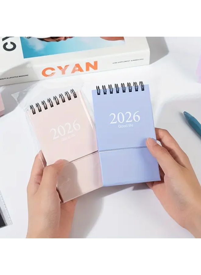 Minimalist Morandi Calendar 2026 Undated Weekly Monthly Planner 6 Pastel Colors Blue Portable Desk Calendar for Home Office Minimalist Diary with Monthly Tabs Date Display Office Supplies Stationery University Essential Items Teacher Must Haves Office Decor - Image 2