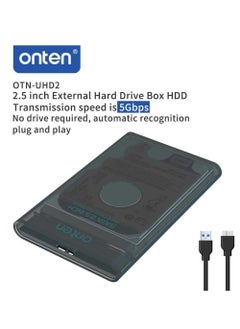 onten OTN-UHD2  USB 3.0 to SATA 2.5-inch SSD & HDD External Enclosure  - Up to 5TB - External Hard Disk Drive Carrying Case for Laptop PC , PS4 | Transparent  - Image 2
