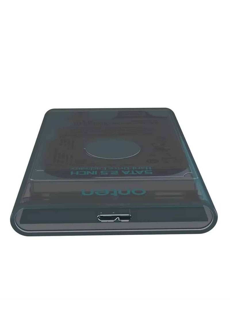 onten - OTN-UHD2  USB 3.0 to SATA 2.5-inch SSD & HDD External Enclosure  - Up to 5TB - External Hard Disk Drive Carrying Case for Laptop PC , PS4 | Transparent - Image 1