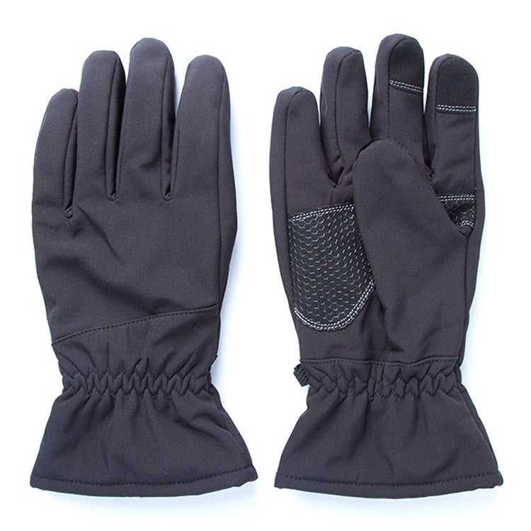Winter Camo Hunting Gloves Waterproof Warm Black with cotton