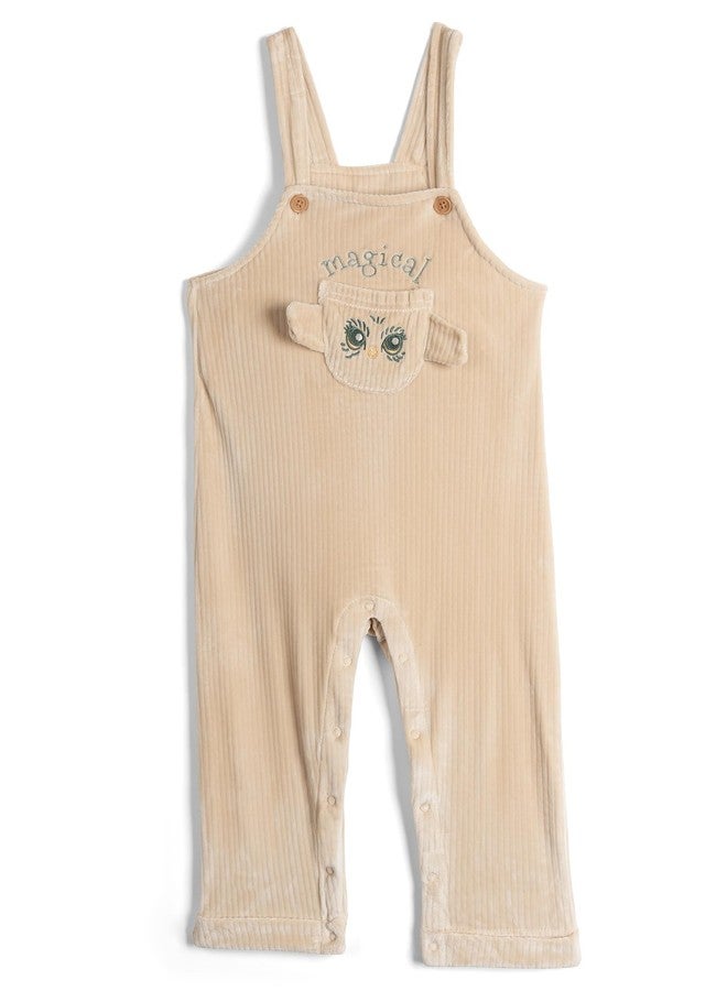 Harry Potter Hedwig Infant Baby Boys Corduroy Square Neck Ribbed Overall and T-Shirt Outfit Set Green/Cream 12 Months - Image 3