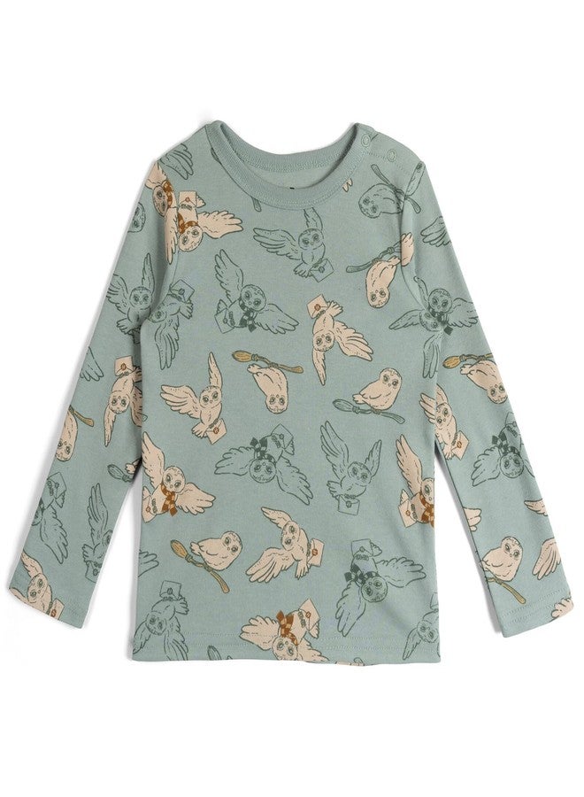 Harry Potter Hedwig Infant Baby Boys Corduroy Square Neck Ribbed Overall and T-Shirt Outfit Set Green/Cream 12 Months - Image 5