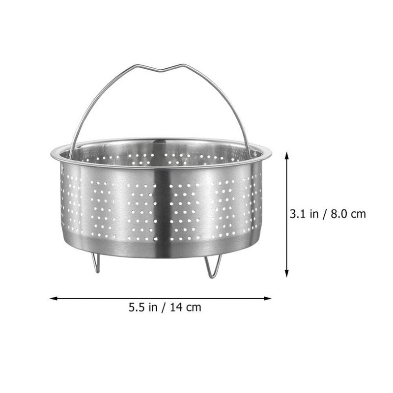 VALAJOGI Valajogi Stainless Steel Steamer Basket with Handle Rice Cooker Steaming Basket for Rice, Food, Meat, Fish Cooker Warmer Kitchen Cookware Metal Steamer Insert Steaming Rack Accessories Cooker Warmer - Image 2