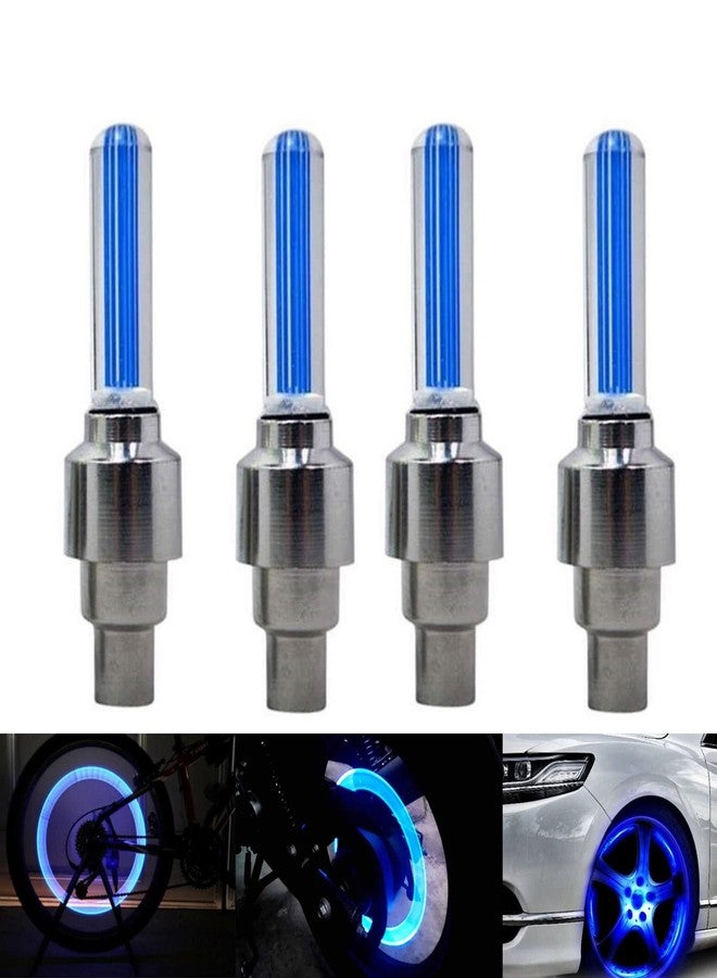 Ramanta Bike Led Light Tyre Led Light Rim Valve Cap Flashing with Motion Sensor Light for Bike (4 PCs, Blue) - Image 2