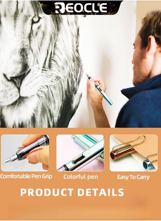 ريوكل قلم حبر جاف بتصميم كلاسيكي، قلم خط، قلم حبر جاف للتوقيع، لوازم هدايا للمدرسة والمكتب - Image 3