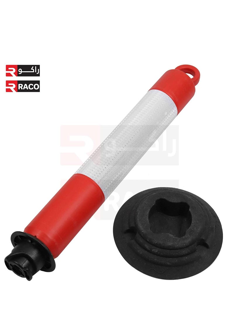 RACO Traffic Safety Plastic Delineator Post Red | 76CM Flexible Warning Post | Road Safety Bollard with Demountable Base - Image 2