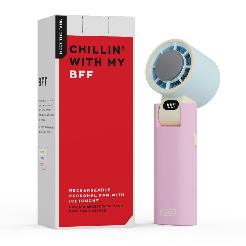 NUUK BFF Personal Hand Fan, 13000 RPM with IceTouch™ | 3600 mAh USB Rechargeable Battery [Up to 10H] | Portable Mini Fan | 100-Speed Dial | For Travel, Office, Makeup & Outdoor | 12-Month Warranty - Image 1