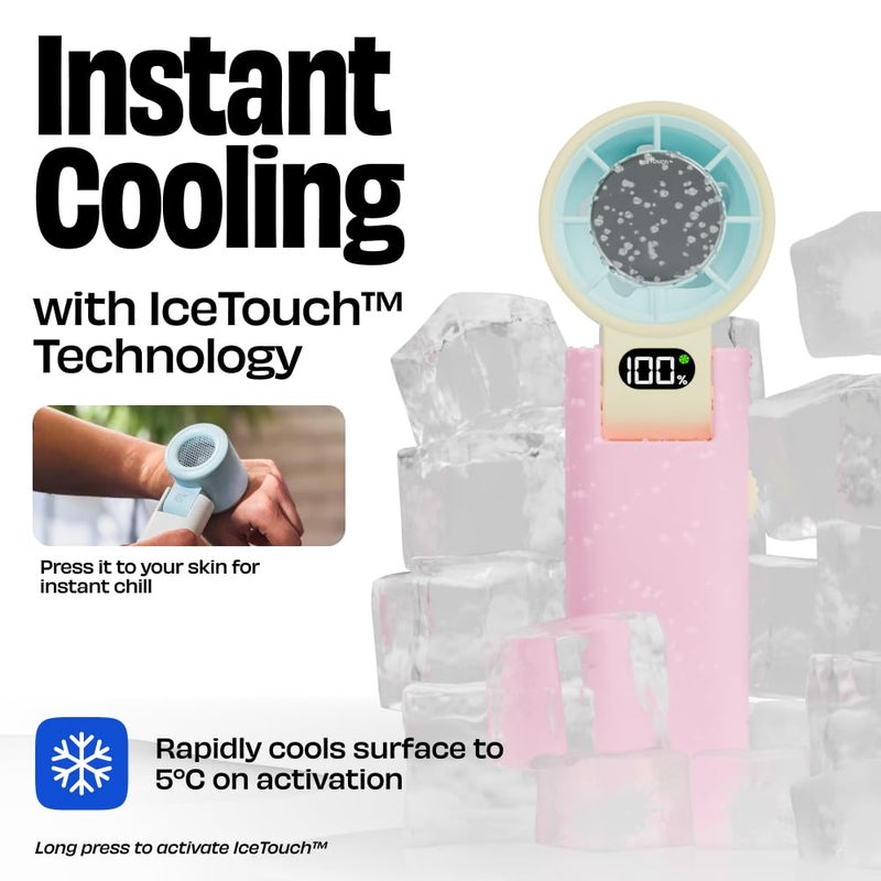 NUUK BFF Personal Hand Fan, 13000 RPM with IceTouch™ | 3600 mAh USB Rechargeable Battery [Up to 10H] | Portable Mini Fan | 100-Speed Dial | For Travel, Office, Makeup & Outdoor | 12-Month Warranty - Image 2