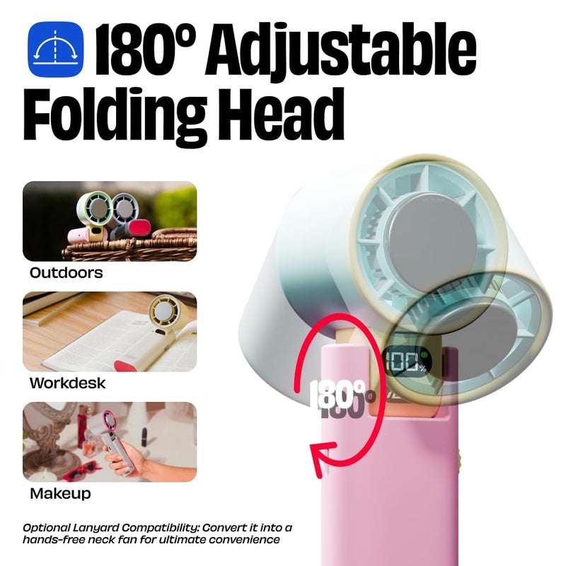 NUUK BFF Personal Hand Fan, 13000 RPM with IceTouch™ | 3600 mAh USB Rechargeable Battery [Up to 10H] | Portable Mini Fan | 100-Speed Dial | For Travel, Office, Makeup & Outdoor | 12-Month Warranty - Image 5