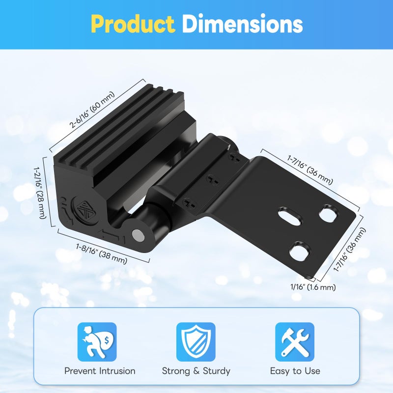 Mixizigoz Upgraded Aluminum Alloy Door Reinforcement Lock - Home Security Flip Deadbolt Door Latch with Screws - Withstands 800 lbs, Fits Inward Swinging Apartment, Bedroom (Black-1 Pc) - Image 2