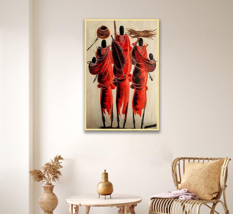 ماركتنا لوحة قماشية بتصميم أشخاص مع برواز مجوف مقاس (50×70) قطعة واحدة - Image 1