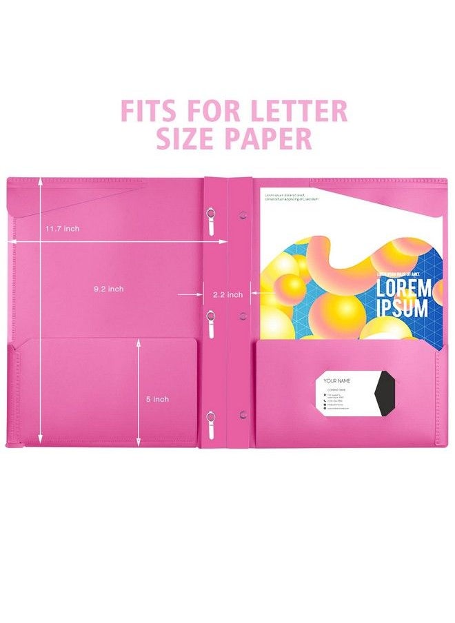 INFUN - Heavy Duty Plastic Pocket Folder With Prongs And Clear Front Pocket 18 Pack 3 Prong Folders With Pockets And Card Slot Assorted Colors Pocket Folders With Prongs For Letter Size Paper - Image 1