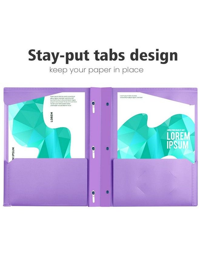 INFUN - Heavy Duty Plastic Pocket Folder With Prongs And Clear Front Pocket 18 Pack 3 Prong Folders With Pockets And Card Slot Assorted Colors Pocket Folders With Prongs For Letter Size Paper - Image 1
