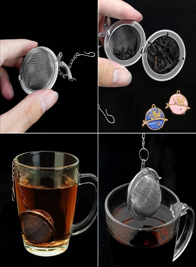YOIYINI 2Pcs Stainless Steel Mesh Tea Infuser, 2.1 inch Tea Ball with Cute Planet Cat Pendants,Tea Strainer Tea Diffuser Tea Steeper for Filtering Tea,Tea Infusers for Loose Tea - Image 3