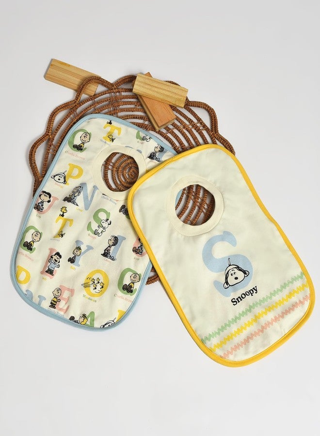 Mi Arcus 100% Cotton Peanuts Snoopy Feeding Pullover Bib 0-3 Months (Pk of 2) - Multicolor - Image 4