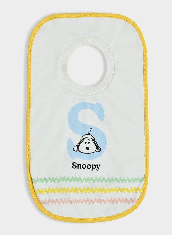 Mi Arcus 100% Cotton Peanuts Snoopy Feeding Pullover Bib 0-3 Months (Pk of 2) - Multicolor - Image 5