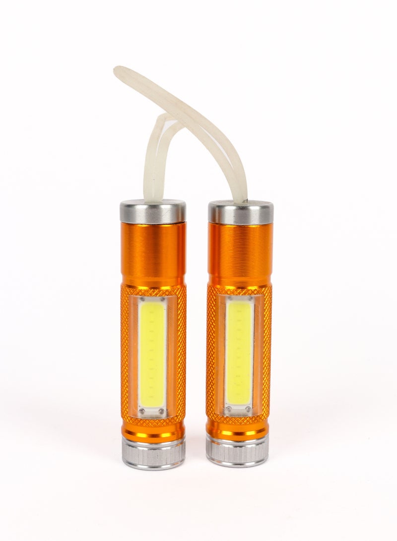 LUSTER 2pc Small flashlight with silicone hook orange - Image 1
