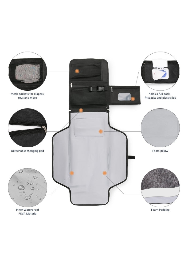 Foldable Diaper Bag for Going Out, Portable Baby Changing Pad - Image 2