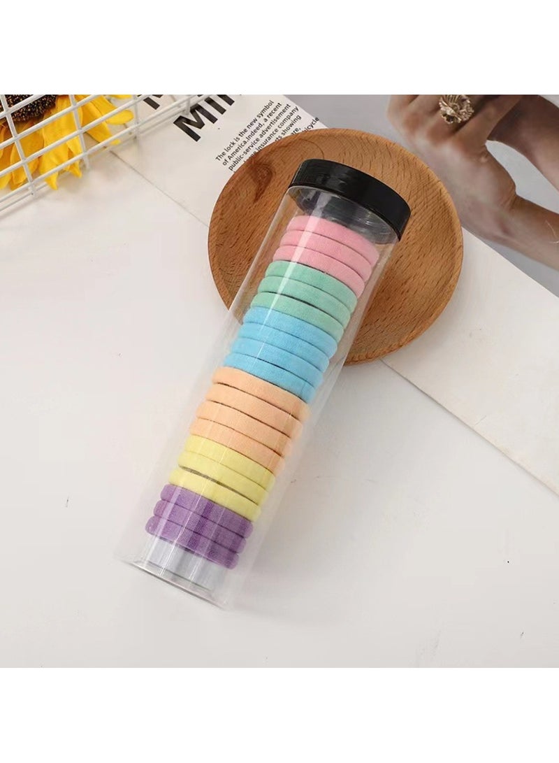 Huitich Seamless High Elastic Hair Bands – 20-Piece Rubber Hair Ties in Can (Multicolour) - Image 2