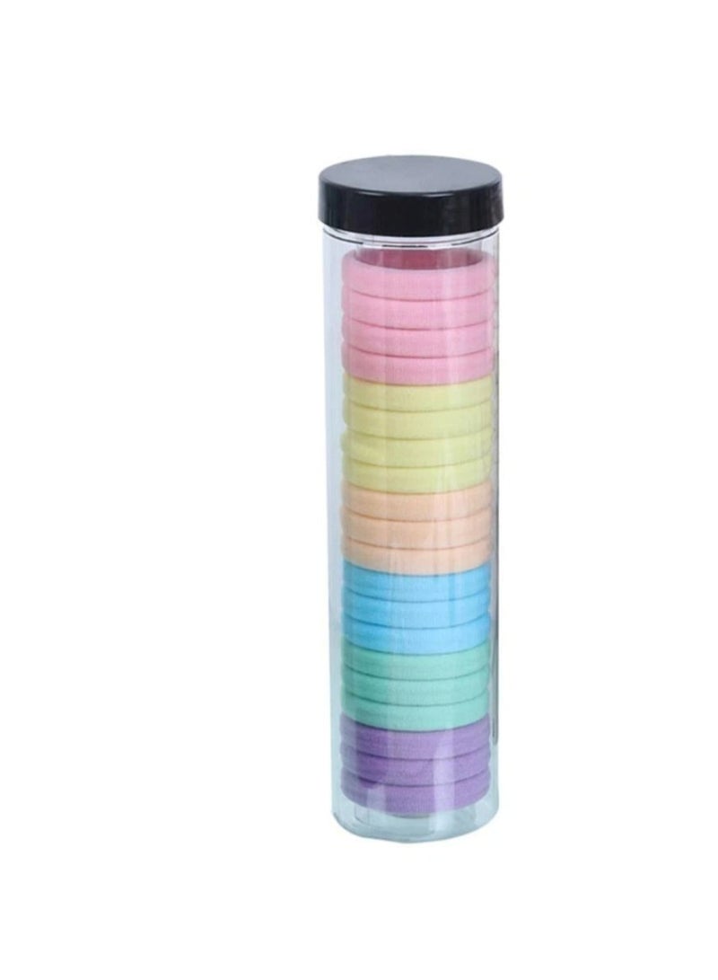 Huitich Seamless High Elastic Hair Bands – 20-Piece Rubber Hair Ties in Can (Multicolour) - Image 1