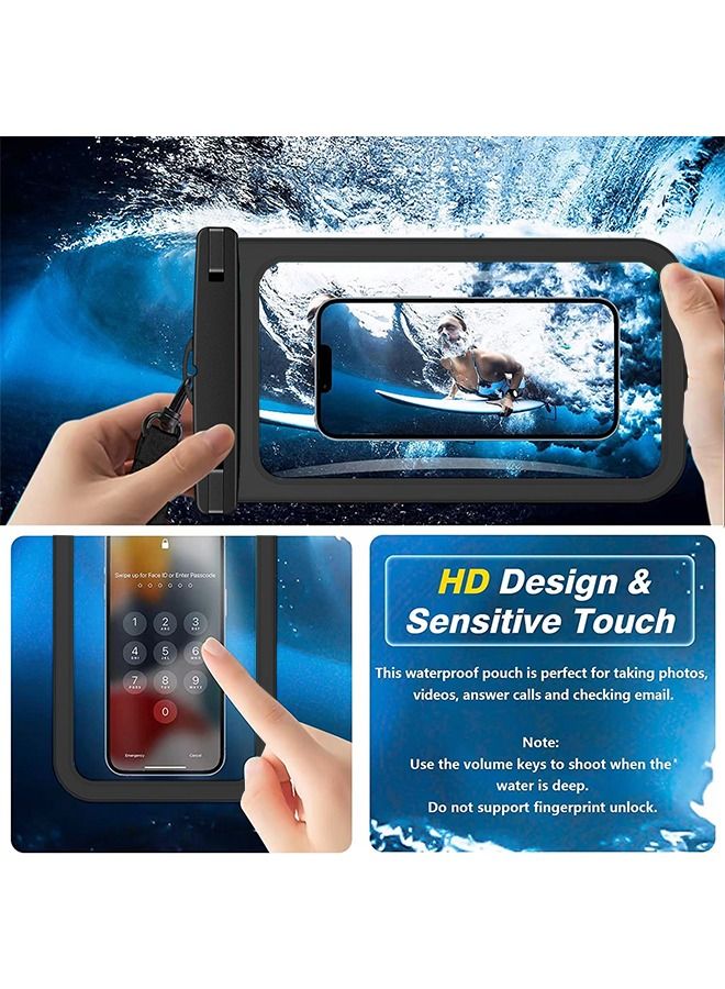 Large Capacity Waterproof Phone Pouch [Up to 10" Large] Universal IPX8 Waterproof Cell Phone Case Dry Bag with Lanyard for iPhone 14 Pro Max/13/12/11/SE/8, Galaxy S23 Ultra/S22/S21 - Black - Image 4