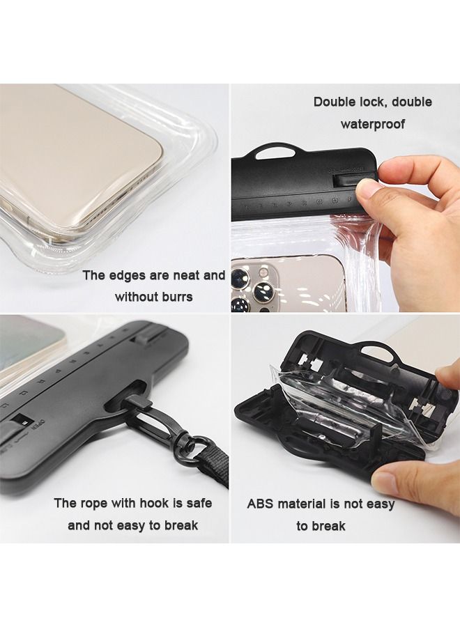 Large Capacity Waterproof Phone Pouch [Up to 10" Large] Universal IPX8 Waterproof Cell Phone Case Dry Bag with Lanyard for iPhone 14 Pro Max/13/12/11/SE/8, Galaxy S23 Ultra/S22/S21 - Black - Image 5