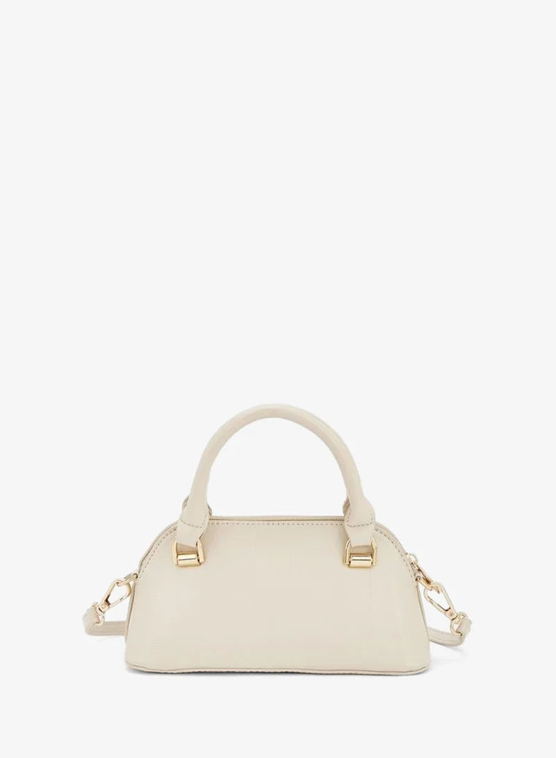 Flora Bella By Shoexpress cream Textured Crossbody Bag With Detachable Strap for Women | Best Price UAE