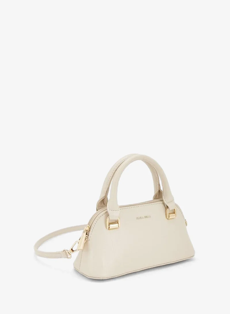 Flora Bella By Shoexpress cream Textured Crossbody Bag With Detachable Strap for Women | Best Price UAE