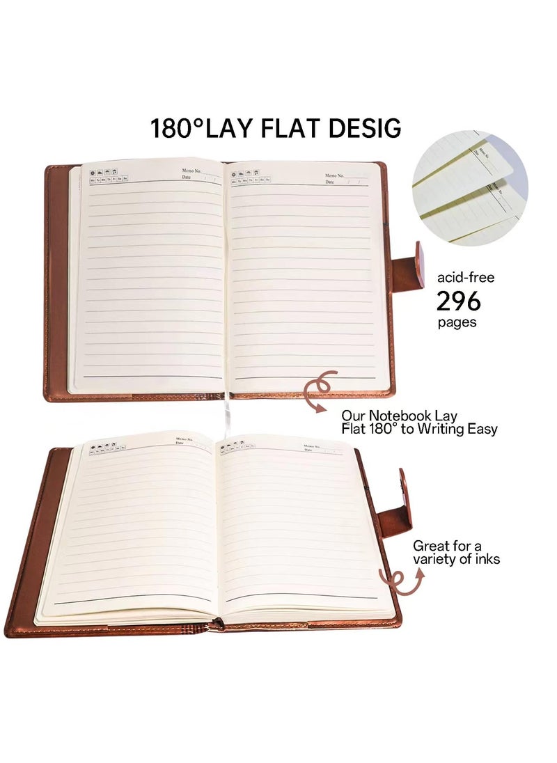 Generic - Leather Ruled Notebook Journal 300 Page with Pen Loop Journals for Writing,Travel,Business,Work School,College Ruled Notebooks for Note Taking, Diary Notepad (brown) - Image 1