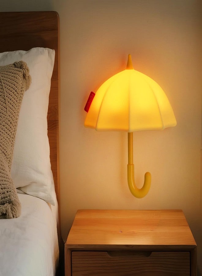 AVEKI Umbrella Night Light for Kids, 3 Levels Dimmable Silicone Tap Lamp for Baby Nursery, Rechargeable Squishy Bedside Night Lamp for Bedroom, Light-Up Magnetic Fridge Magnets for Kitchen (Yellow) - Image 1