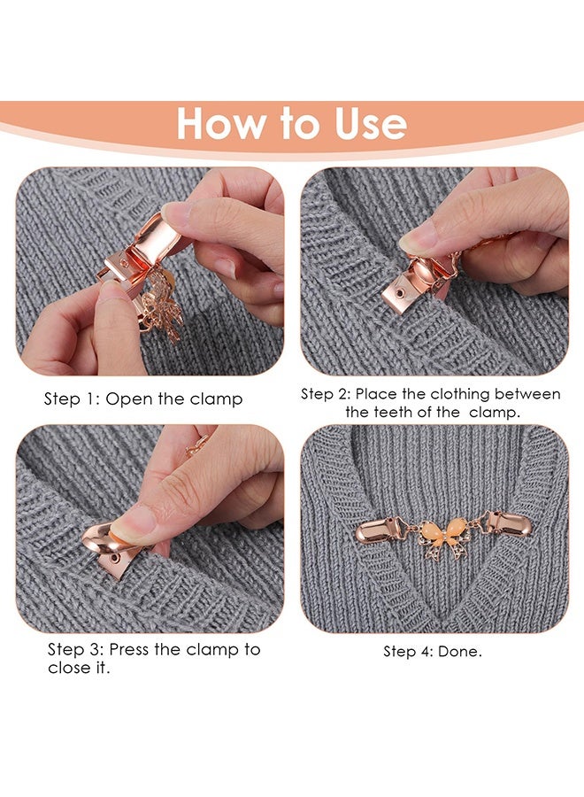 3PCS Bow Cinch Clips, Vintage Metal Sweater Clips Back for Women, Retro Waist Clip to Tighten Dress Fit for Pant Shawl Cardigan Shawl Collar, Multi-Use Clothing Accessories - Image 4