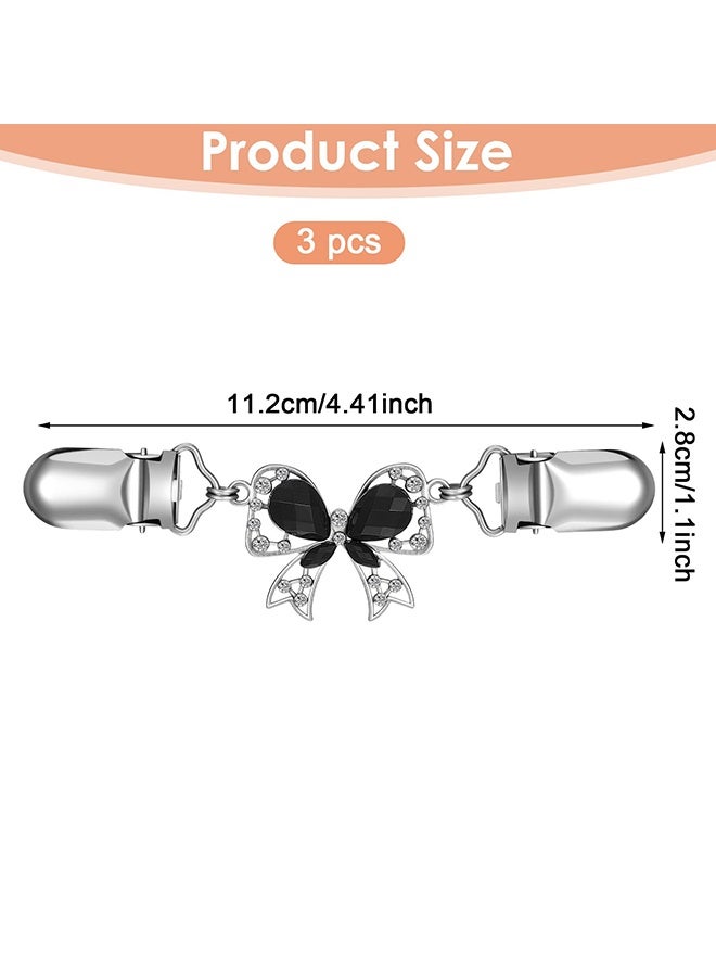 3PCS Bow Cinch Clips, Vintage Metal Sweater Clips Back for Women, Retro Waist Clip to Tighten Dress Fit for Pant Shawl Cardigan Shawl Collar, Multi-Use Clothing Accessories - Image 3