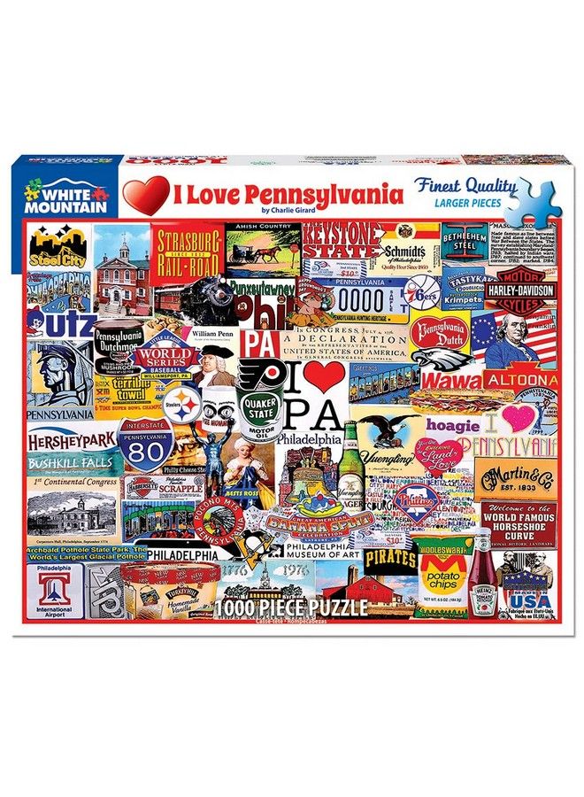 WHITE MOUNTAIN Puzzles I Love Pennsylvania 1000 Piece Jigsaw Puzzle - Image 3