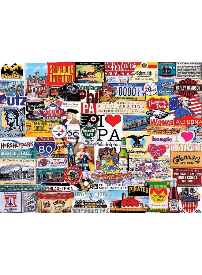 WHITE MOUNTAIN Puzzles I Love Pennsylvania 1000 Piece Jigsaw Puzzle - Image 2