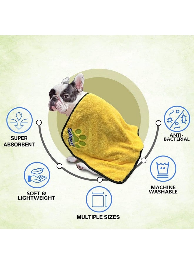SOFTSPUN Microfiber Pet Towel 70x140 cms 1pcs 380gsm Yellow! Ultra-Soft, Ultra-Absorbent for Drying Medium & Large Dogs & Cats of All Breeds Quickly. - Image 3